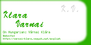 klara varnai business card