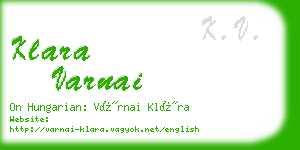 klara varnai business card